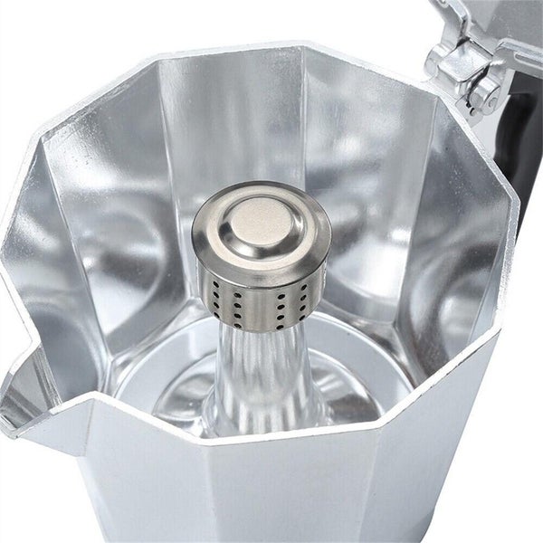 600ml/12 Cup Coffee Maker Moka Percolator Stove Top Espresso Latte Stainless Pot Carousel 10