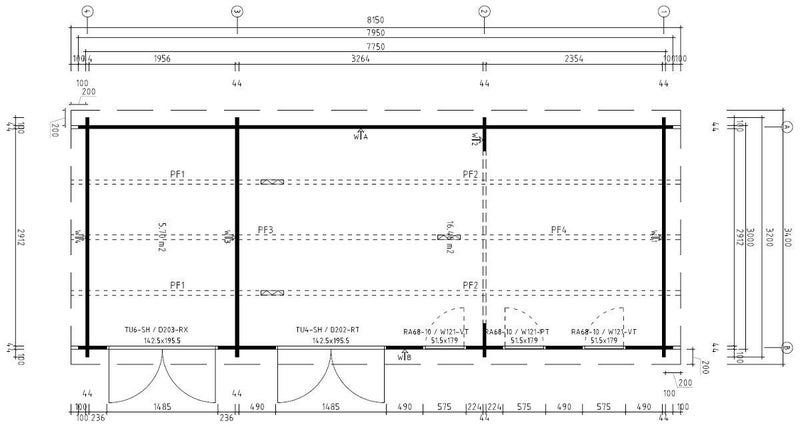CABIN CO - LIAM CABIN + STORAGE SHED / 22m2 / 7.75M X 3M / 44MM WALLS / MONO Carousel 6