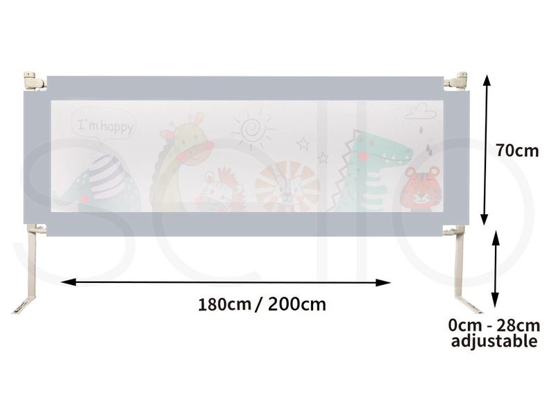 Bopeep Kids Baby Safety Bed Rail Guard Adjustable Folding Child Toddler King Carousel 10