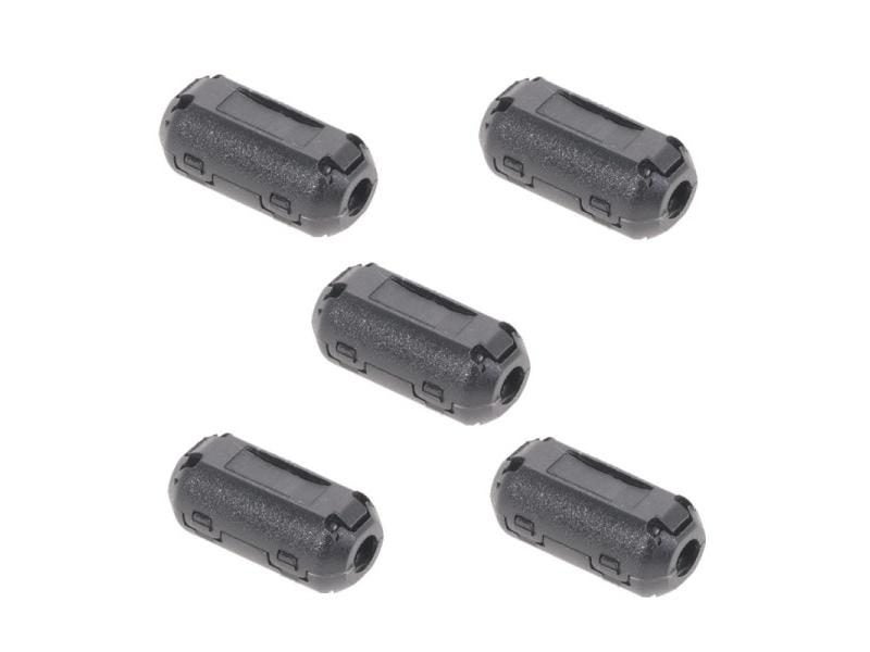 5pcs 3.5MM Black Plastic Clip On EMI RFI Noise Suppressor Cable Ferrite Core Carousel 1
