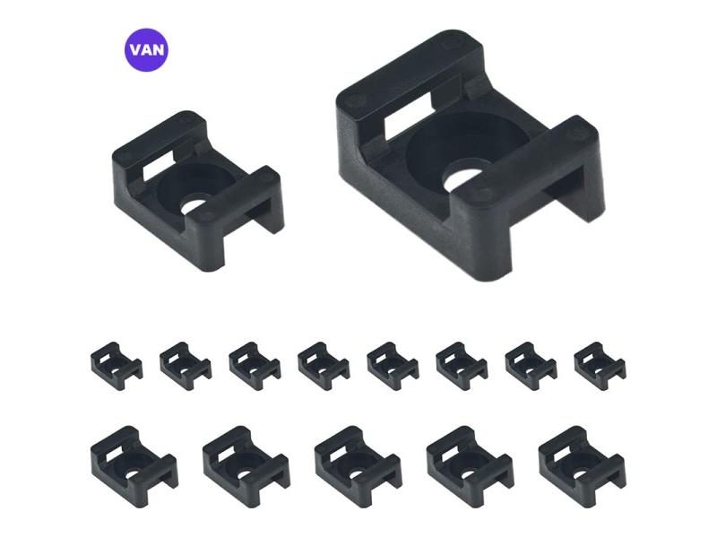 100 Pieces Black Cable Tie Bases 4mm (M4) Screw Cable Tie Mounts Cable Tie Carousel 2