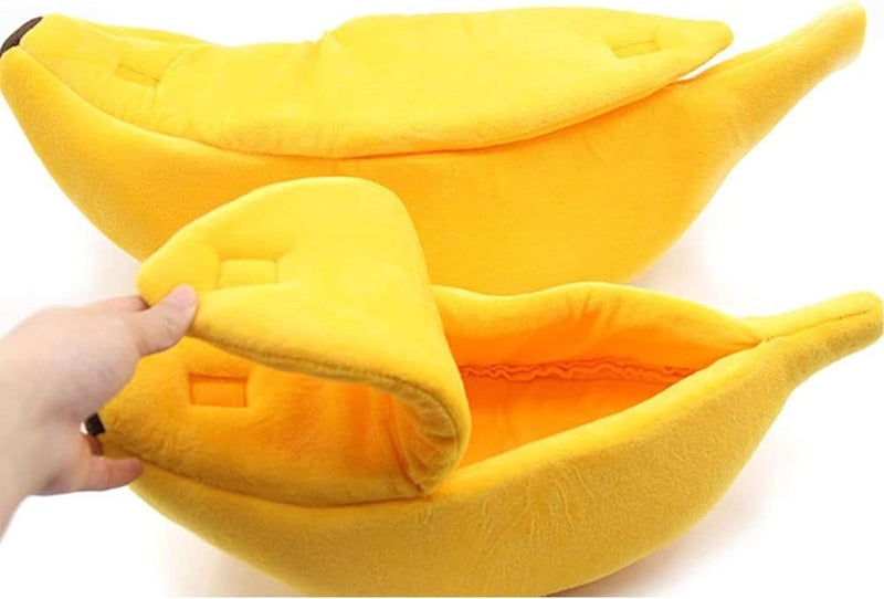 Cat Banana Bed Dog House Warm Boat Pet Sleep Nest Cotton Cushion Dog Pad Cat Mat Carousel 7