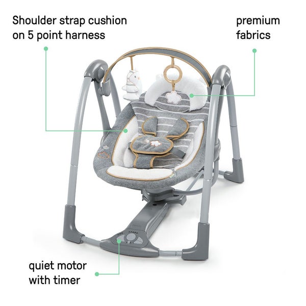 Ingenuity Swing Go Portable Baby Newborn Infant Seat Rocker Rocking Chair Seat Carousel 2
