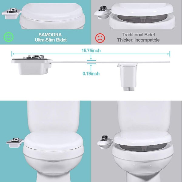 Samodra Bidet Attachment Non-electric Cold Water Bidet Toilet Seat Attachment Carousel 5