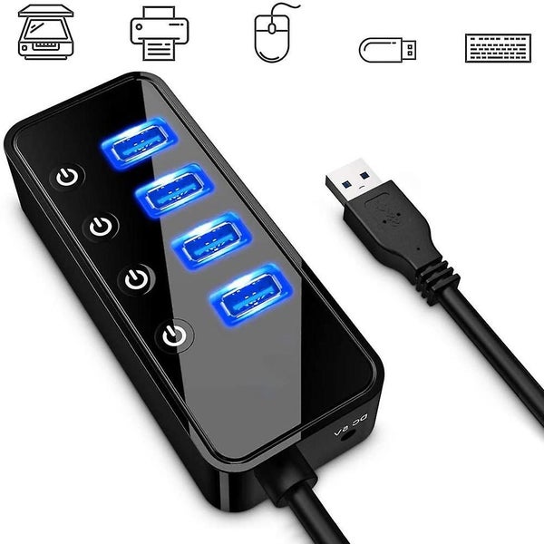 4-port Usb 3.0 Hub With 4 Usb 3.0 Data Portsblack Carousel 1