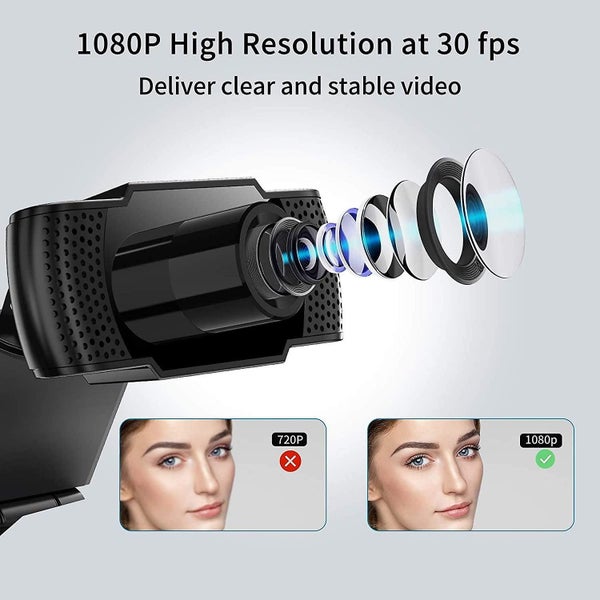 High Definition 1080p Webcam With Built-in Microphone Usb 0 For Desktop Laptop Carousel 1