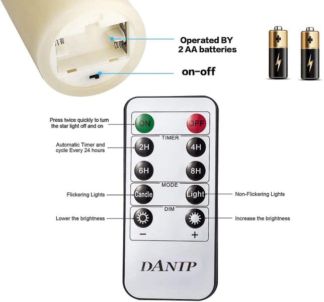 Led Flameless Candle With Embedded Light Chain 3-part Real Wax Candle With Dan Carousel 2