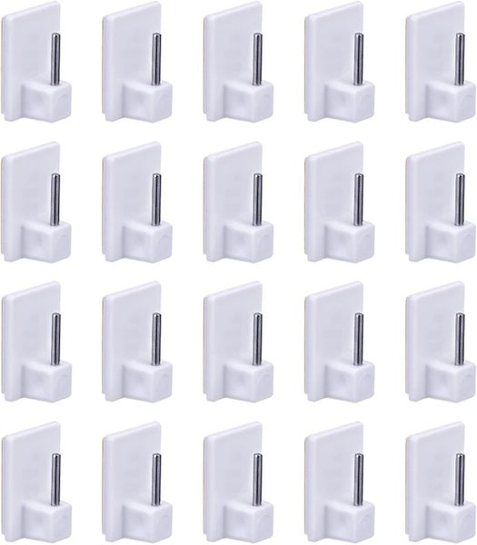 Self-adhesive Curtain Hooks For Net Curtain Rods 20-pack White Rod Hooks Carousel 2