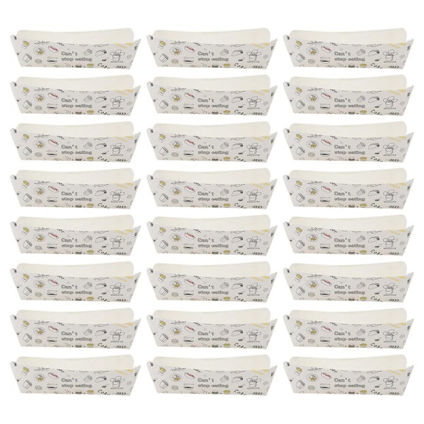 100 Pcs Cookie Trays Cardboard Food Tray Paper Snack Trays Paper Food Boats Di Carousel 1