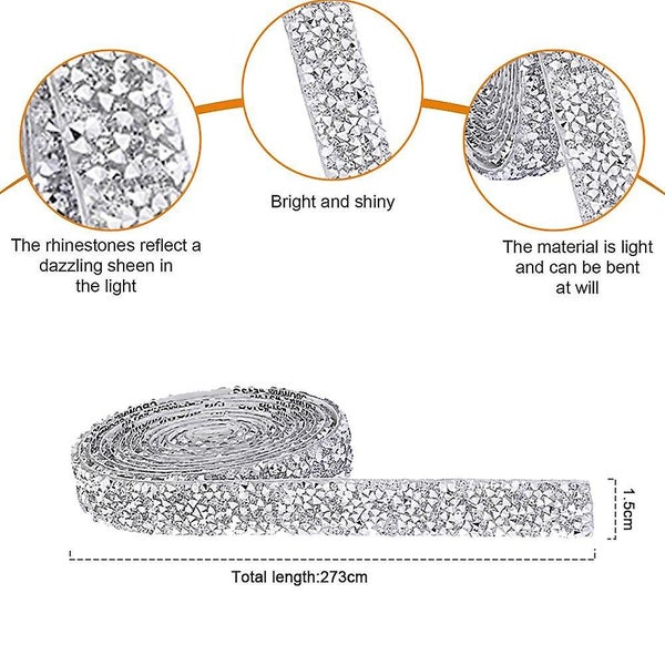 Rhinestone Ribbon Self-adhesive Crystal Ribbon Sparkling Resin Diamond Ribbon Carousel 2