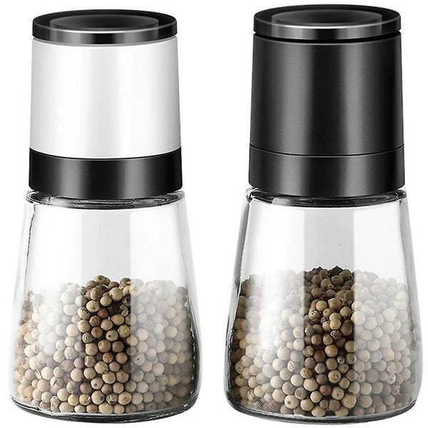 Deluxe Salt And Pepper Grinder Set Of 2 Refillable With Adjustable Coarseness Carousel 1