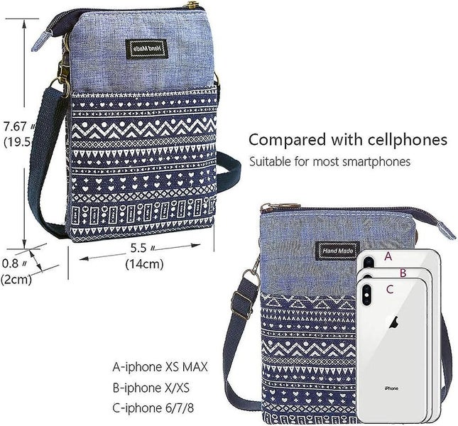 Roomy Canvas Cell Phone Wallet Small Crossbody Purse With Shoulder Strap For W Carousel 2