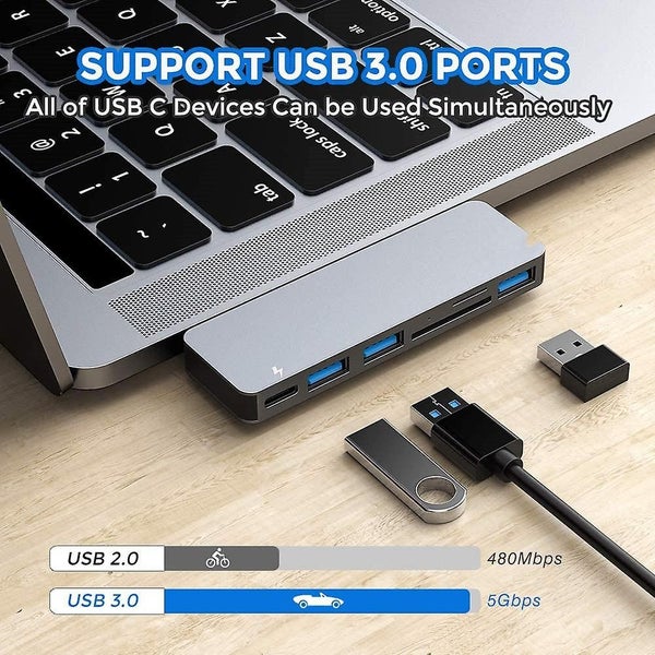 Usb-c Hub Adapter Compatible With Macbook Pro/air 6 In 1 Carousel 5