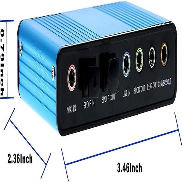 Usb 2.0 External Sound Card 6-channel 5.1 Surround Sound Adapter Audio For Pc- Carousel 5