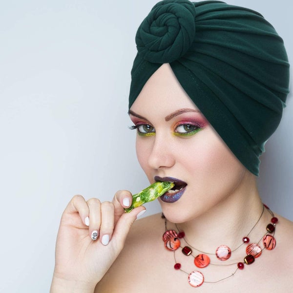 Flower Knot Headwrap Pre-tied Bonnet Turban Beanie Carousel 5