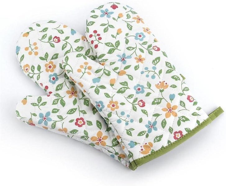 Oven Gloves Extremely Heat-resistant Oven Gloves Anti-slip Flower Motifs Oven Carousel 1