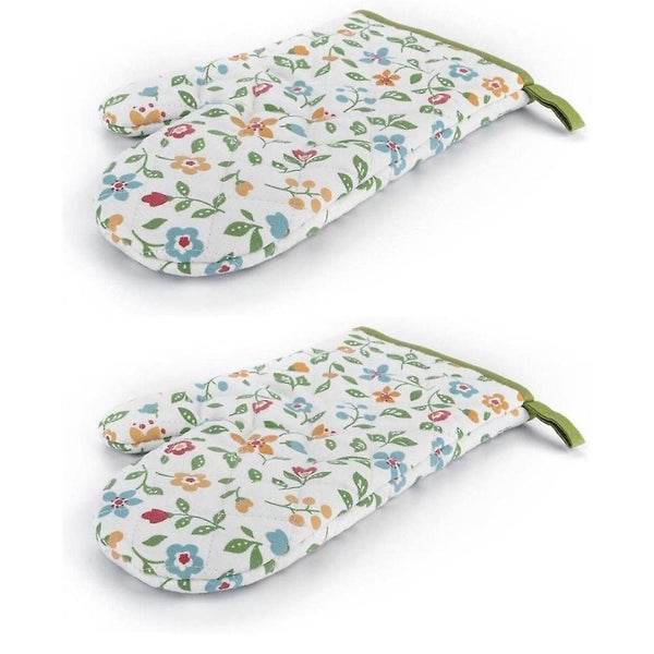 Oven Gloves Extremely Heat-resistant Oven Gloves Anti-slip Flower Motifs Oven Carousel 2