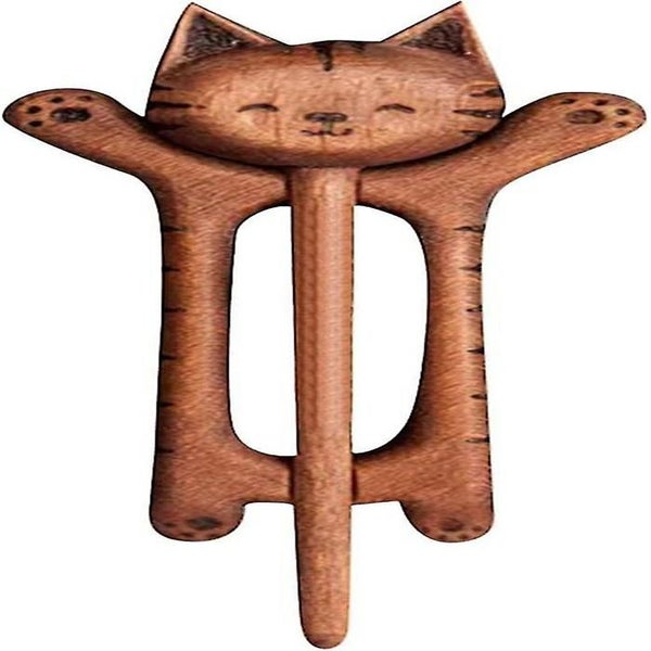 Cute Wooden Animal Print Brooch Sweater Clip Scarf Pin Shawl Hat Pin Ornament Carousel 1