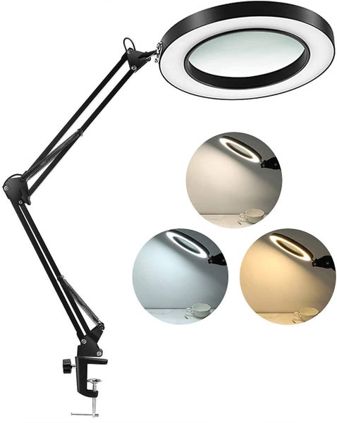 Led Magnifying Lamp With Clamp 1500 Lumens Stepless Dimmable2.25x Carousel 1