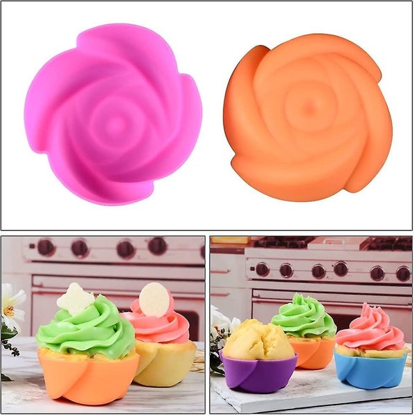 Silicone Baking Cups Cupcake Liners-24pcs Reusable Silicone Molds Flower Bpa F Carousel 2