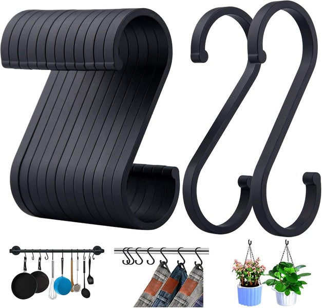 12 Pack S Shaped Hooks For Hanging Pots And Pans Plants Coffee Mugs Clothes Carousel 1