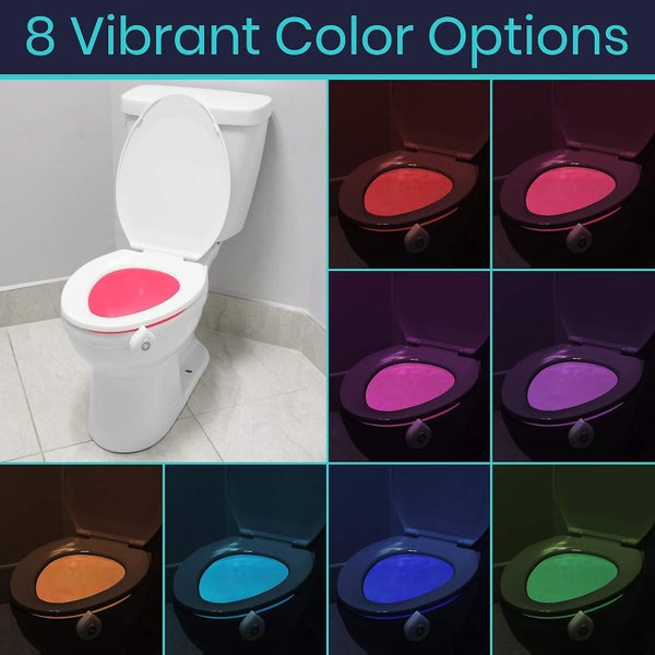 Toilet Bowl Light Night Motion Sensor Activated Device Ultra Slim Flexible Nig Carousel 2