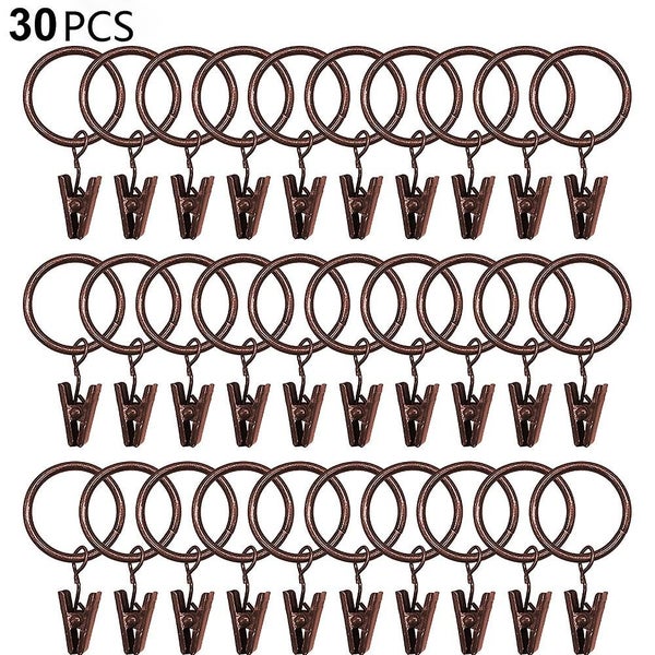 30 Pack Metal Openable Curtain Rings With Clips Heavy Duty Decorative Drapery Carousel 2