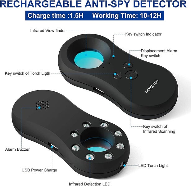 Peep-free Camera Detector With Led Flash Portable Pinhole Camera Luggage And P Carousel 5