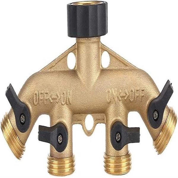 3/4 Inch Brass 4 Way Hose Pipe Splitter Nozzle Garden Hose Adapter Connector S Carousel 1