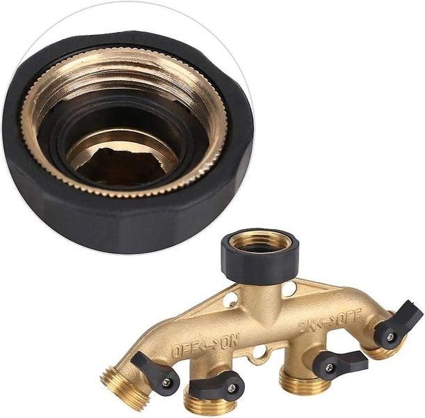 3/4 Inch Brass 4 Way Hose Pipe Splitter Nozzle Garden Hose Adapter Connector S Carousel 5