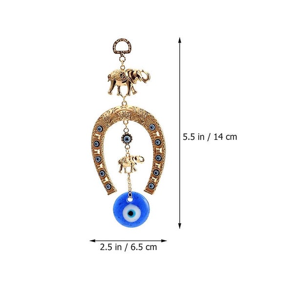 Blue Keychain Evil Eye Horseshoe Decor Protection Amulet Evil Eye Home Protect Carousel 2