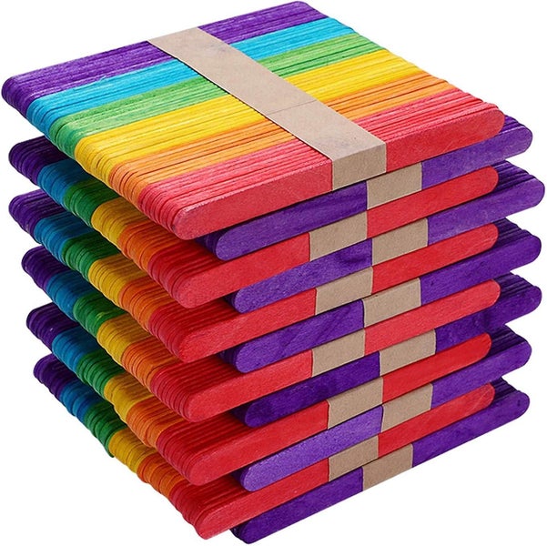 600pcs Wooden Rainbow Dowel Rod Round Popsicle Sticks For Crafting Unfinished Carousel 1