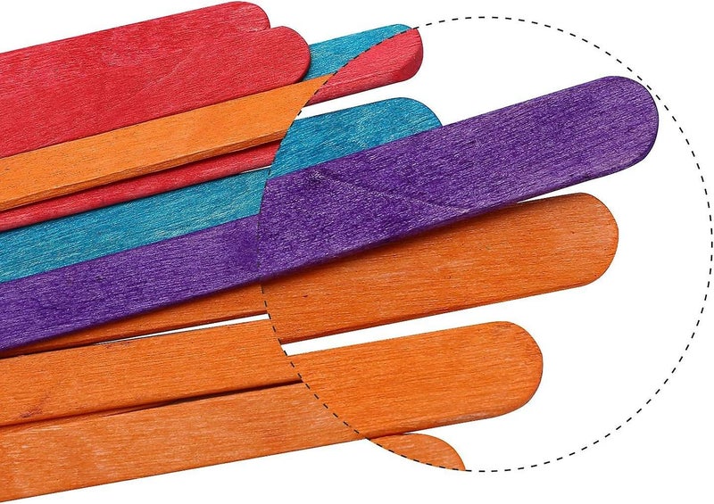 600pcs Wooden Rainbow Dowel Rod Round Popsicle Sticks For Crafting Unfinished Carousel 2