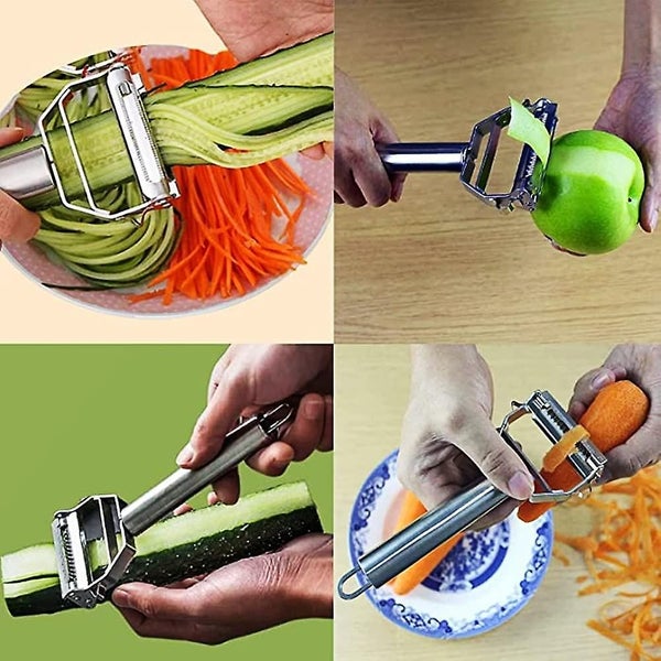 Julienne Peeler Stainless Steel Multifunctional Peeler Double-sided Blade Veget Carousel 5