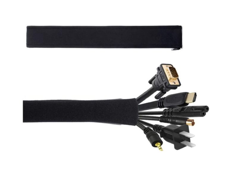 Cable Management Sleeve Zipper Wrap Wire Hider Cover Carousel 1