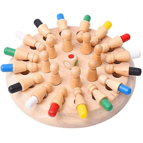 1 Set Wooden Family Board Games Wooden Memory Matchstick Chess Game Wooden Mem Carousel 1