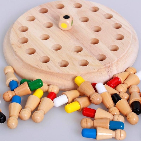 1 Set Wooden Family Board Games Wooden Memory Matchstick Chess Game Wooden Mem Carousel 2