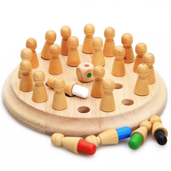 1 Set Wooden Family Board Games Wooden Memory Matchstick Chess Game Wooden Mem Carousel 4
