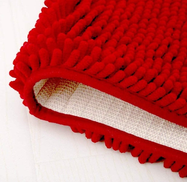 Bath Rug Super Soft Absorbent Non Slip Microfiber Chenille Carpetred Carousel 2