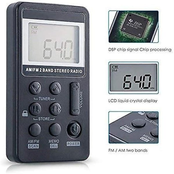 Mini Portable Pocket Am/fm Radio Receiver With Earphone Carousel 2