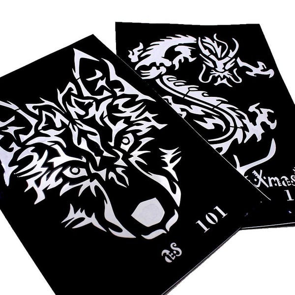 4 Pcs Body Stickers Tiger Card Sparkle Stickers Templates Stencils Glitter Tat Carousel 2