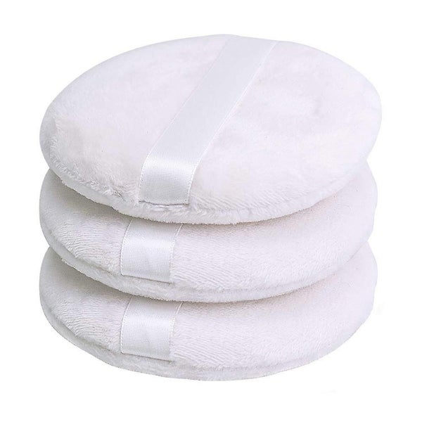 3.9 Inch Powder Puff Washable Large Body Powder Puff Soft & Furry 3pcs Carousel 1