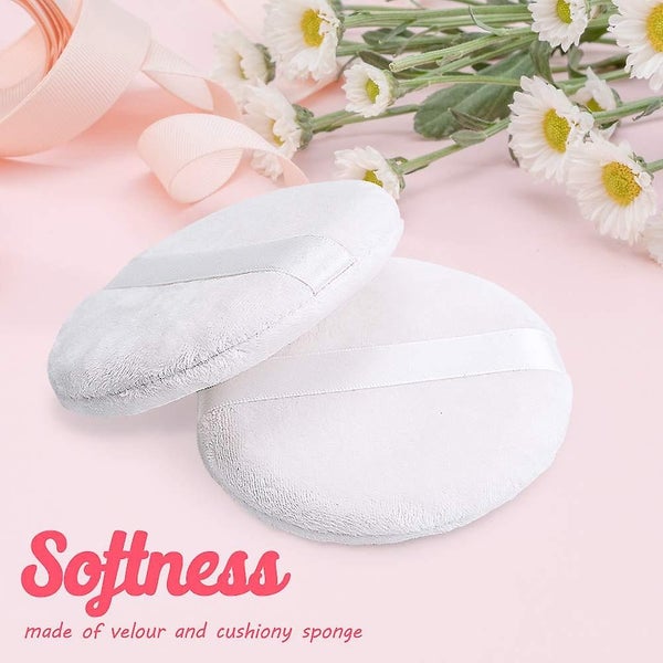 3.9 Inch Powder Puff Washable Large Body Powder Puff Soft & Furry 3pcs Carousel 2