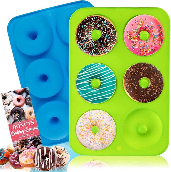 Donut Pan 2pcs 100% Nonstick Silicone Donut Mold For 6 Full-size Donuts Bpa Fr Carousel 2