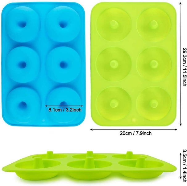 Donut Pan 2pcs 100% Nonstick Silicone Donut Mold For 6 Full-size Donuts Bpa Fr Carousel 3