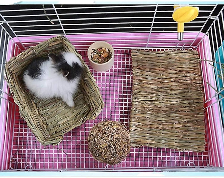 Grass Mat Woven Bed Mat For Small Animal Pack Of 3 Grass Mats For Small Animal Carousel 5