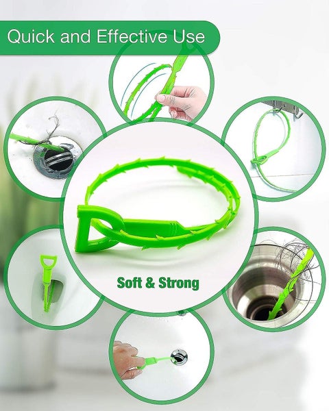 Drain Clog Cleaning Tool Multi-tooth Bendable Drain Hair Remover Kitchen Sink Carousel 2