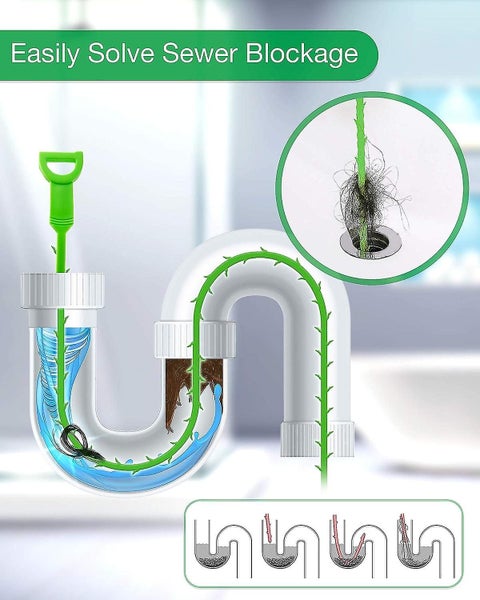 Drain Clog Cleaning Tool Multi-tooth Bendable Drain Hair Remover Kitchen Sink Carousel 4