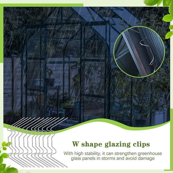 100 Pcs Greenhouse Glazing Clips 8 * 3.5cm Greenhouse Glass Clips 304 Stainles Carousel 5