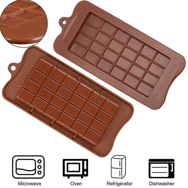 3pcs Silicone Chocolate Candy Molds Waffle 24 Grids Bpa Free Reusable 100% Sil Carousel 5